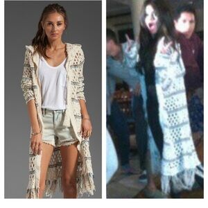 Free People Sunblock Cardigan Knit Crochet
Duster Boho Selena Gomez large L